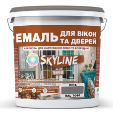 Емаль акрилова Skyline для вікон та дверей Wood Сірий RAL 7046 10 л