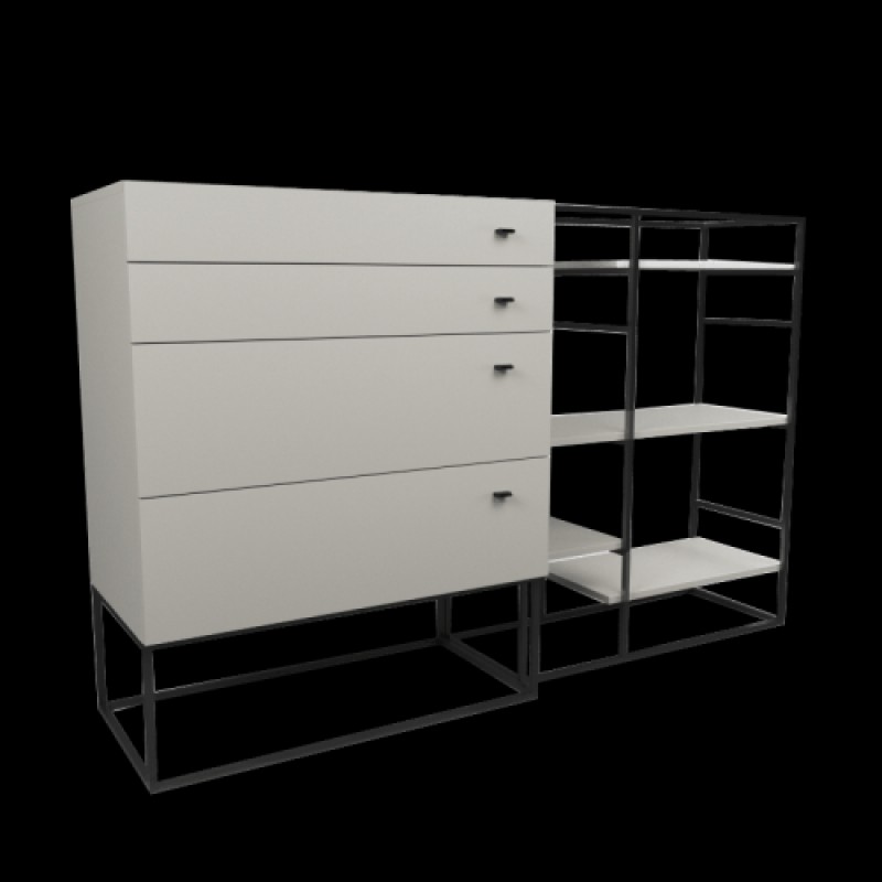 Комод Loft NS-292 1830x1200x350 мм Чорний