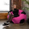 Крісло мішок М'яч Оксфорд 120см Студія Комфорту Великий Рожевий + Чорний