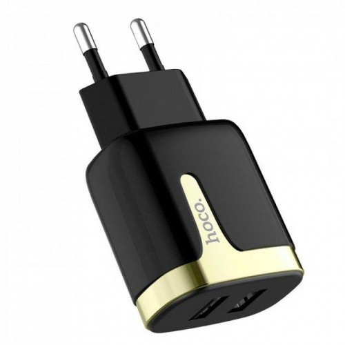 Мережевий зарядний пристрій Hoco C64A 2.1A 2USB black Мережевий зарядний пристрій Hoco C64A 2.1A 2USB black