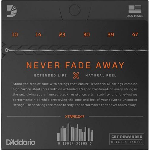 Струни для акустичної гітари D'Addario XTAPB1047 XT Phosphor Bronze Extra Light 10/47 Струни для акустичної гітари D'Addario XTAPB1047 XT Phosphor Bronze Extra Light 10/47