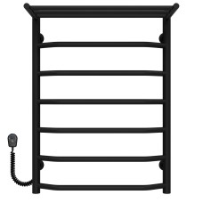 Рушникосушарка електрична Трапеція з полицею П7 500х700 Deffi Чорний EF16 (C.TP.60.50.5.E.B.L.5)