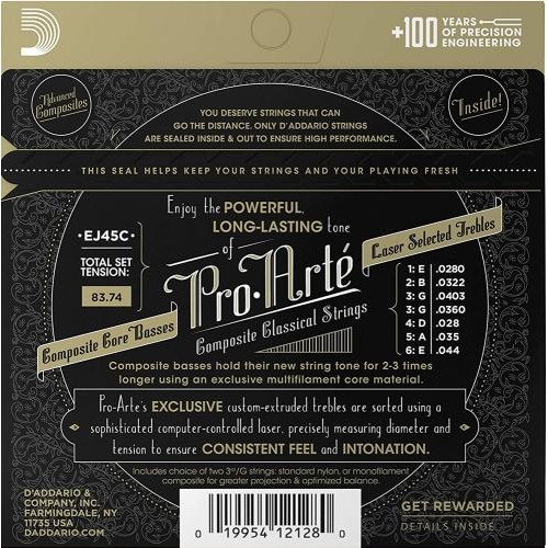 Струни для класичної гітари D'Addario EJ45C Classic Silverplated Wound Nylon Normal Tension Струни для класичної гітари D'Addario EJ45C Classic Silverplated Wound Nylon Normal Tension
