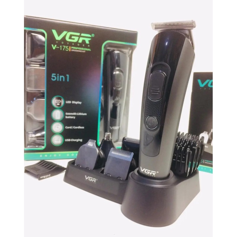 Акумуляторна машинка для догляду за головою багатофункціональна стрижки волосся з насадками VGR V-175