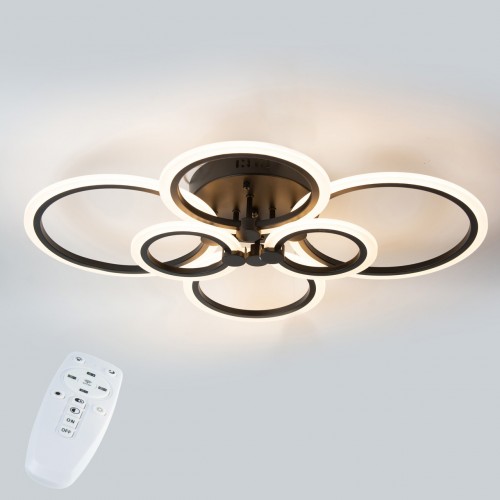 Стельова LED люстра світлодіодний світильник Sunlight чорний 5333/2+2+2 Стельова LED люстра світлодіодний світильник Sunlight чорний 5333/2+2+2