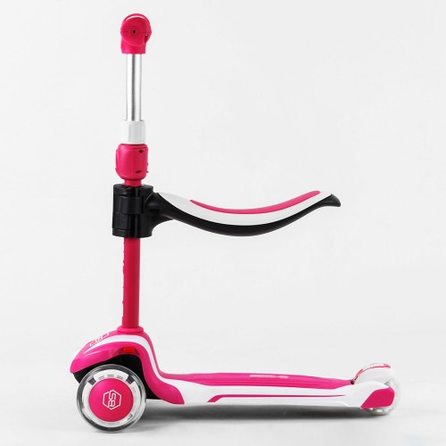 Самокат триколісний із сидінням Best Scooter MAXI PU колеса зі світлом 60 кг Pink and white (102932) Самокат триколісний із сидінням Best Scooter MAXI PU колеса зі світлом 60 кг Pink and white (102932)