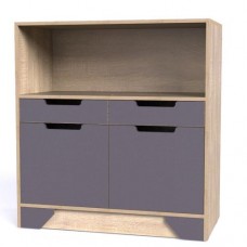 Комод Тиса Мебель Модуль-126 Дуб сонома Графіт 96x40x90 см
