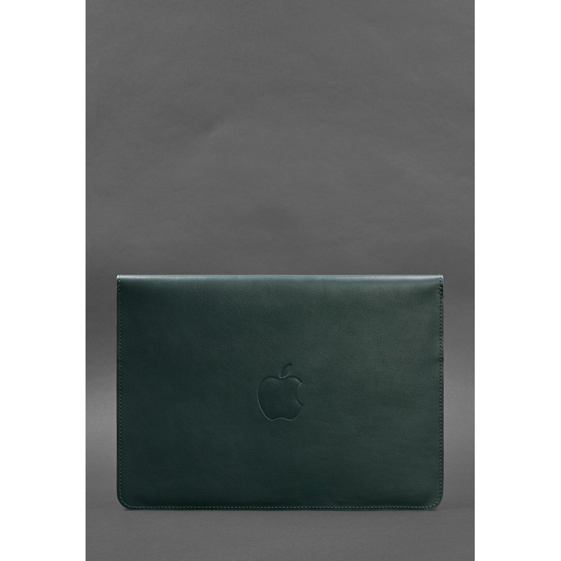 Шкіряний чохол-конверт на магнітах для MacBook 13 Зелений BlankNote