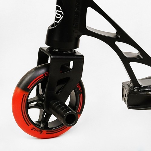 Самокат трюковий пеги алюмінієвий диск та дека колеса Best Scooter Reactor HIC-система PU Black and red (112772)