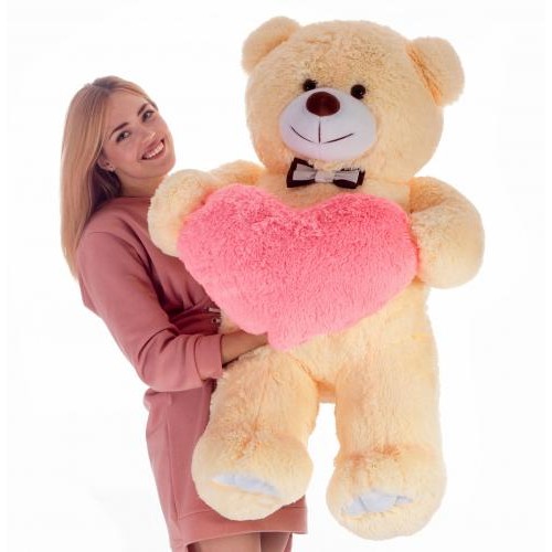 Плюшевий ведмедик з серцем Mister Medved Ренді 130 см Бежевий (032) Плюшевий ведмедик з серцем Mister Medved Ренді 130 см Бежевий (032)