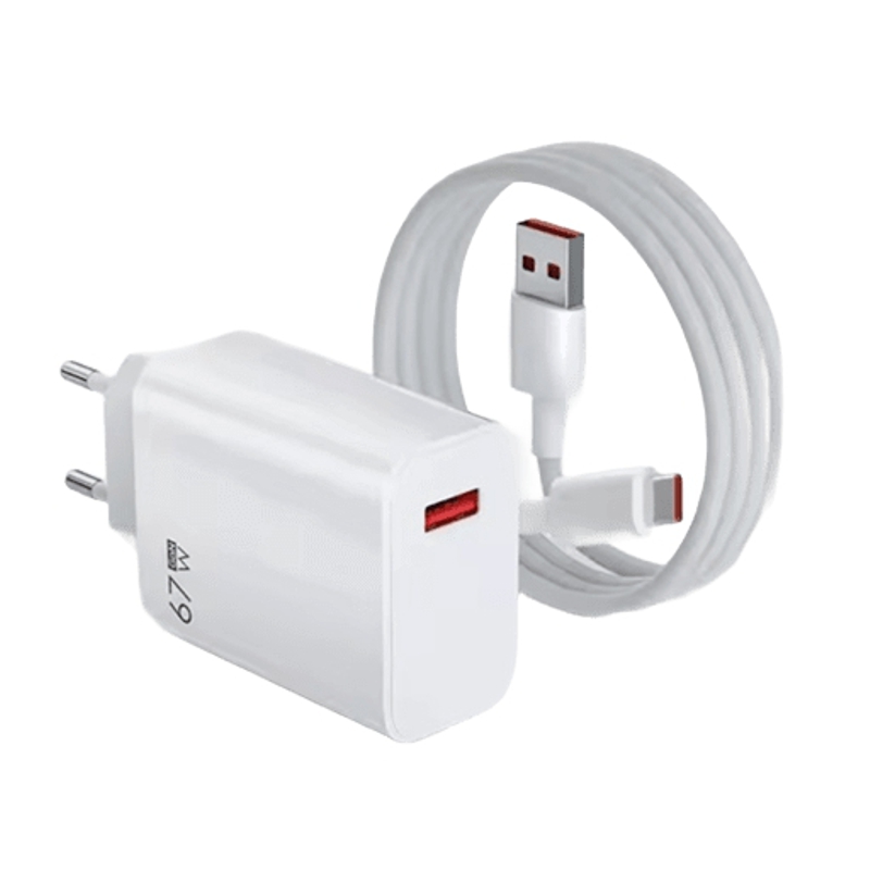 Швидка USB зарядка GaN 5V-3A, 9V-2A, 12V-1.5A, макс. потужність 18 Ватт + USB кабель 1метр Nectronix TRG-160