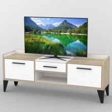 Тумба під телевізор Тиса Мебель ТВ-386 Дуб сонома Білий 68x44x180 см