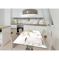 Наклейка 3Д вінілова на стіл Zatarga «Ефект метелика» 650х1200 мм для будинків, квартир, столів, кав'ярень.