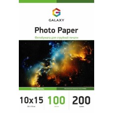 Фотопапір Galaxy 200 г/м2 Ultra глянець 10x15 см Білий 100 шт