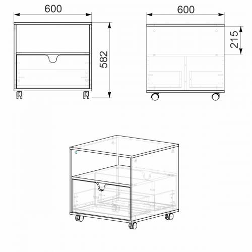 Стіл журнальний МГ-7 Компаніт Венге комбі (60х60х58,2 см) Стіл журнальний МГ-7 Компаніт Венге комбі (60х60х58,2 см)