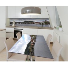 Наклейка 3Д вінілова на стіл Zatarga «Мости старого міста» 650х1200 мм для будинків, квартир, столів, кав'ярень