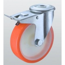 Колесо поворотне STANDART з отвором та гальмом Longway 160 мм (4306-ST-160-R)