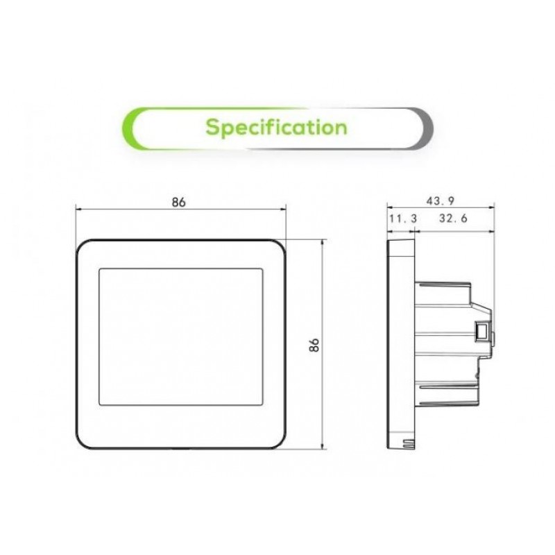 Терморегулятор сенсорний з Wi-Fi Oshland М2 для водяної/електричної теплої підлоги сумісний з TUYA 