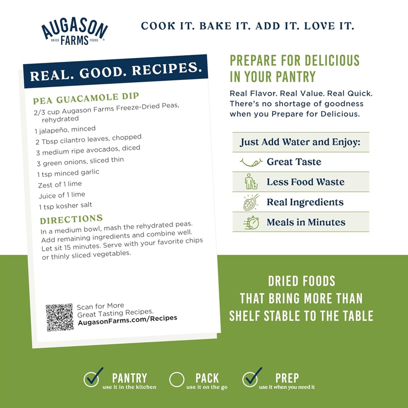 Горошок сублімований з великим терміном придатності 30 років Augason Farms, 19 порцій