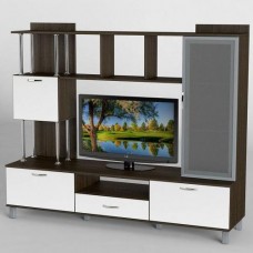 Стінка в вітальню Тиса Мебель Вітальня-47 Венге Білий 1640x450x1800 мм