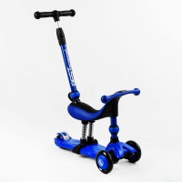 Самокат-велобіг триколісний Best Scooter, колеса PU зі світлом 3 в 1 70 кг Dark blue (105408)