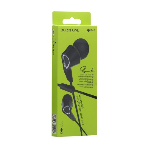 Проводные наушники вакумные с микрофоном Borofone 3.5 mm BM47 Dream 1.2 m Black