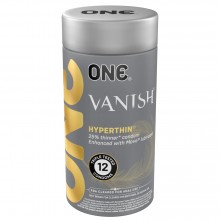 Презервативи ONE Vanish Hyperthin 12 шт, подарункова упаковка тюб