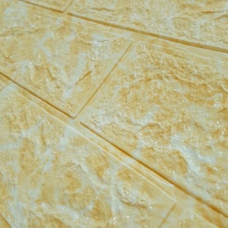 Самоклеюча декоративна 3D панель під цеглу бежевий мармур у рулоні 20 м 3D Loft 20000x700x3мм