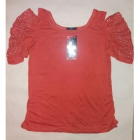 Жіноча футболка з відкритими плечима Mine р.42 Терракот (ю176)