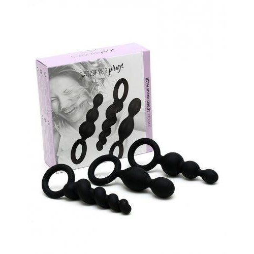 Набір анальних пробок Satisfyer Plugs 3 шт Чорний (SO2323)