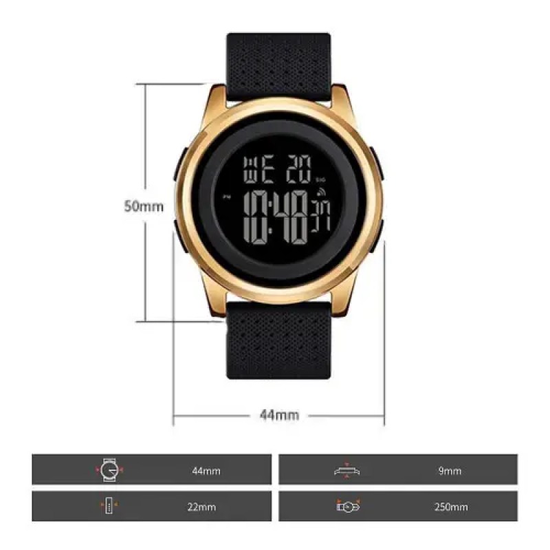 Чоловічий спортивний наручний годинник Skmei 1502 Золотистий