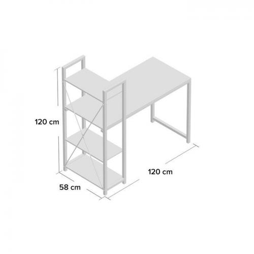 Стіл письмовий GoodsMetall із металу з полицями в стилі Лофт 1200х1200х580 СП139 Стіл письмовий GoodsMetall із металу з полицями в стилі Лофт 1200х1200х580 СП139