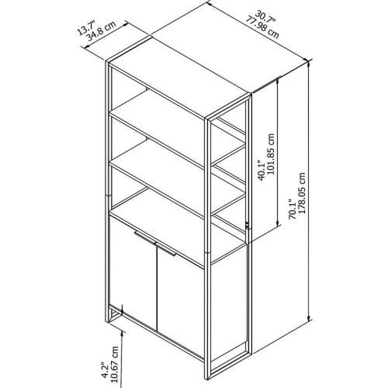 Стелаж для зберігання в стилі Loft Чорний NS-1831 1810x780x350 мм