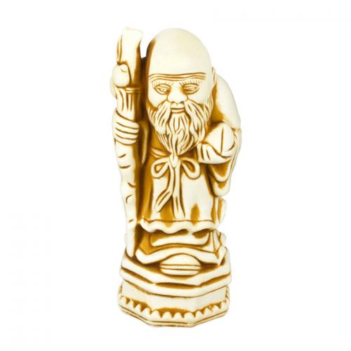 Статуетка Netsuke Нецке Шоусін на підставці Гіпс 7x3x2.8 см Бежевий (00654) в інтернет супермаркеті PbayMarket!