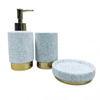 Набір для ванної Bona Di 851-335 3 предмети Білий граніт