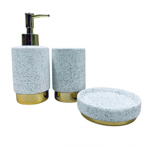Набір для ванної Bona Di 851-335 3 предмети Білий граніт