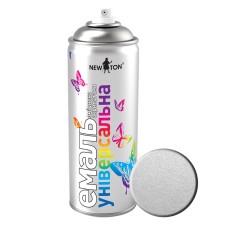 Емаль універсальна New Ton Глянцева 400 мл RAL 9006 Сріблястий