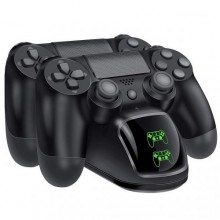 Зарядна станція DOBE для геймпадів PlayStation Dualshock 4 із LED індикаторами Чорний (TP4-889)
