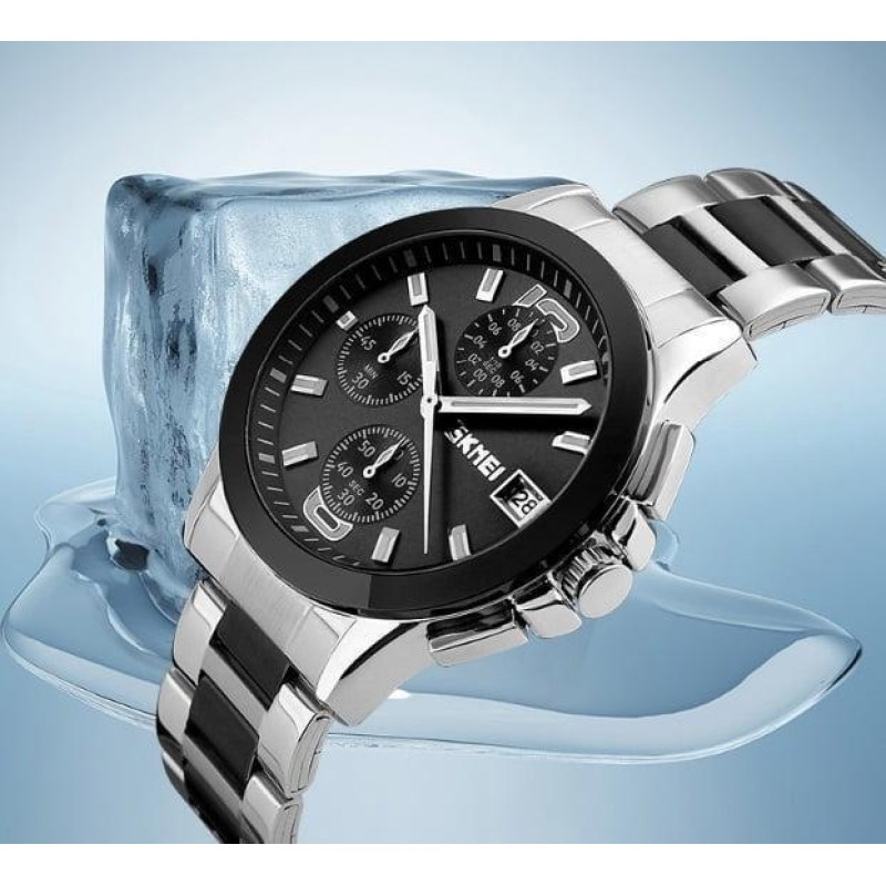Чоловічий годинник Skmei 9126 з хронографом Черний