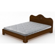 Двоспальне ліжко Компаніт-150 МДФ горіх екко