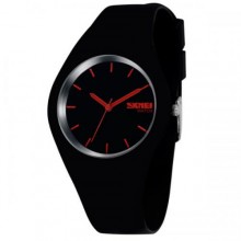 Наручний годинник жіночий Skmei Rubber Black 9068 Чорний (366)