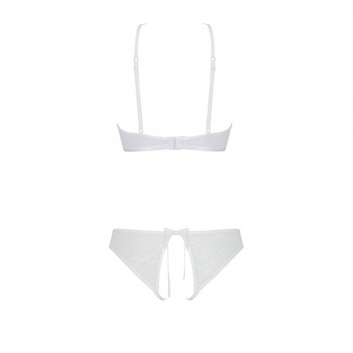 Комплект: бра, трусики з ажурним декором та відкритим кроком Ursula Set white L/XL — Passion в інтернет супермаркеті PbayMarket!