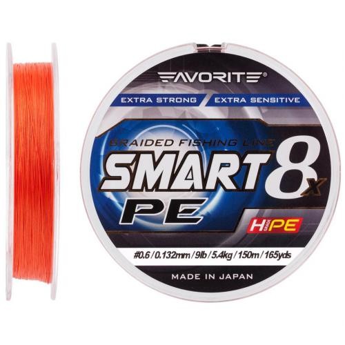 Шнур Favorite Smart 8x 150м (red orange) #3/0.296mm 35lb/19kg в інтернет супермаркеті PbayMarket!