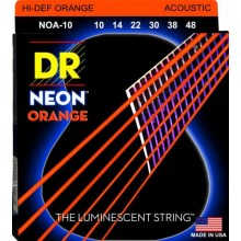 Струни для акустичної гітари DR NOA-10 Hi-Def Neon Orange K3 Coated Extra Light Acoustic Guitar Strings 10/48