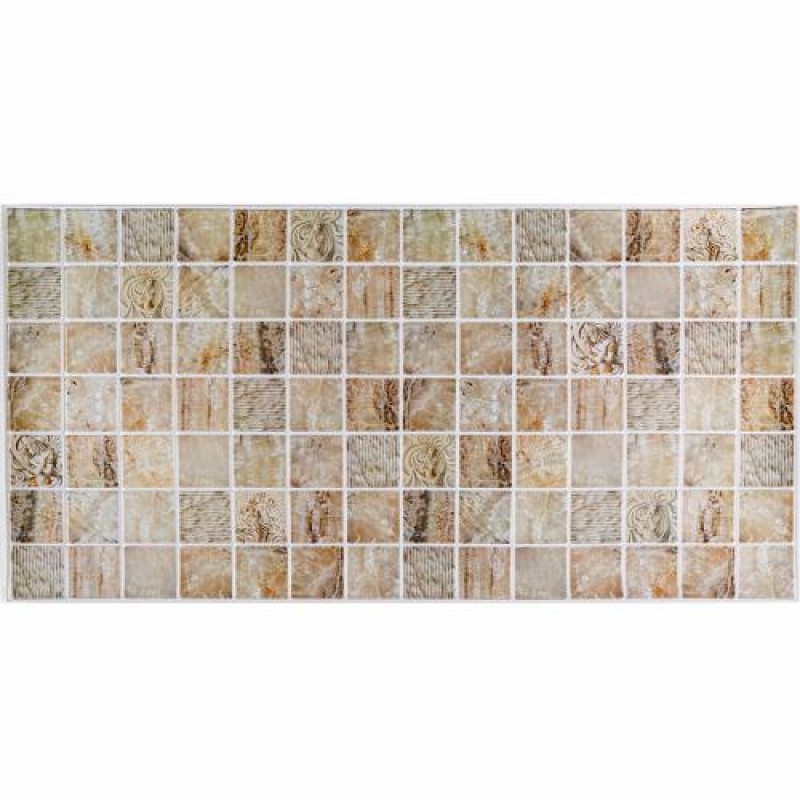 Декоративна ПВХ панель Sticker Wall 960x480x4 мм Бежевий (D) SW-00002481