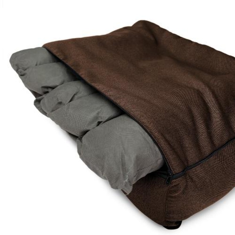 Лежак ліжко для собак всіх порід EGO Bosyak Рогожка L 90x75 Коричневий (спальне місце для великих собак)