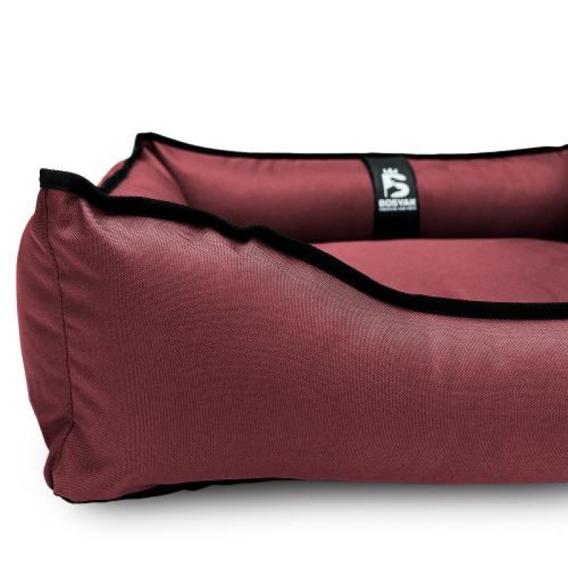Лежак ліжко для собак та котів EGO Bosyak Waterproof S 65x55 Бордовий (спальне місце для собак та котів)
