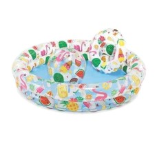 Дитячий надувний басейн Intex 59460 «Фрукти», 122 х 25 см, з м'ячиком та колом