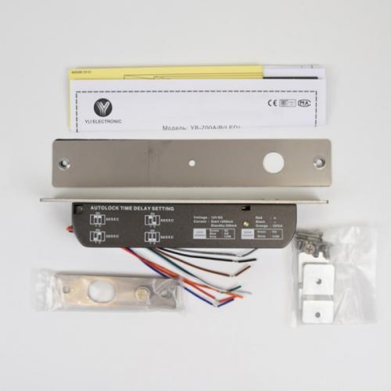 Замок ригельний YB-700A(LED) врізний для системи контролю доступу