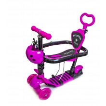 Самокат дитячий Scooter Сонечко 5 in 1 56х76х26 см Чорний з рожевим (352270930)